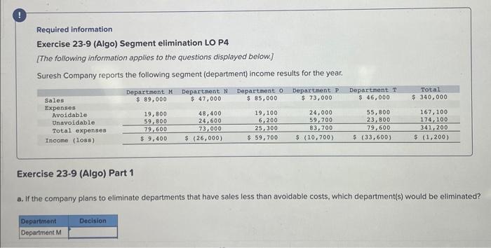  please help! i will give you thumbs up!! Required information Exercise