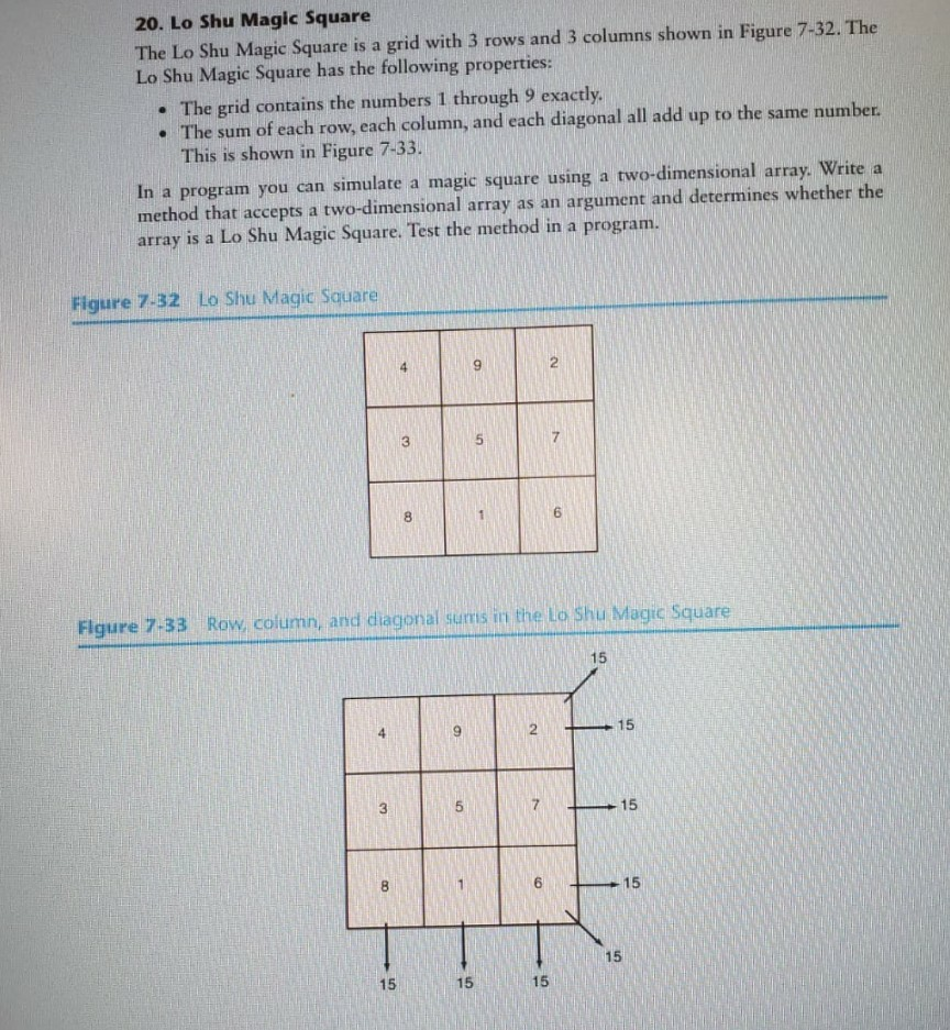  java programming 20. Lo Shu Magic Square The Lo Shu Magic