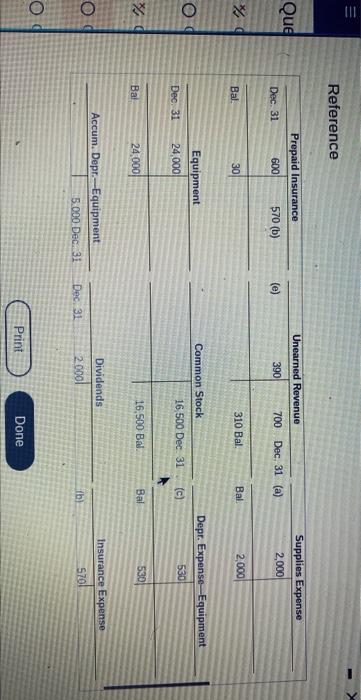 an adjusted trial balance. Reference Reference Reference Reference Salaries Payable Unearned Revenue