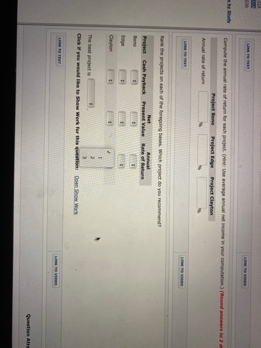 capital investment proposals. Each investment has a useful life of 5 years.