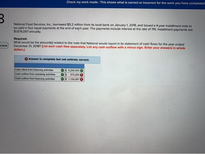  Check my work mode: This shows what is correct or incorrect