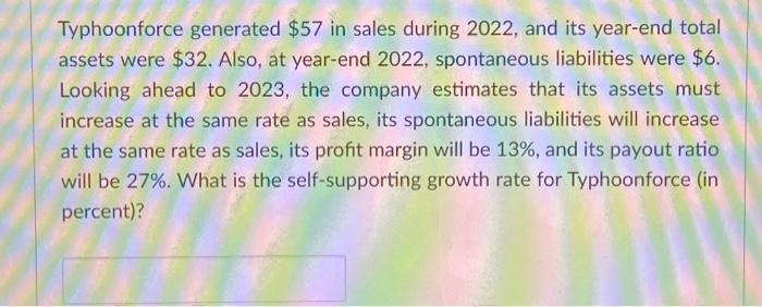  Typhoonforce generated $57 in sales during 2022 , and its year-end