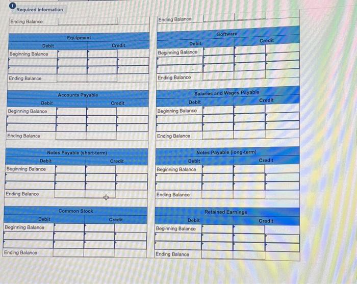 entry effects from part 3 using T-accounts. Use the June 30,2019 ,