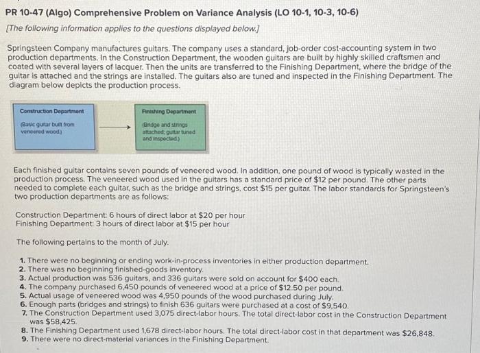  PR 10-47 (Algo) Comprehensive Problem on Variance Analysis (LO 10-1, 10-3,