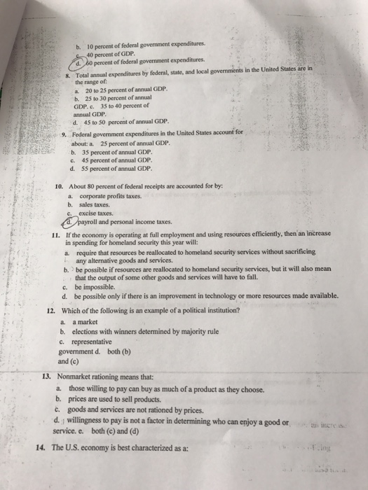 multiple choice. choose one answer for each question. Total annual expenditures by