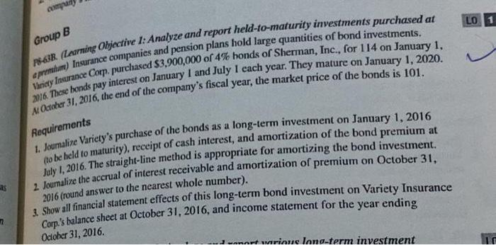  com LO 1 Group B P8-63B. (Learning Objective I: Analyze and