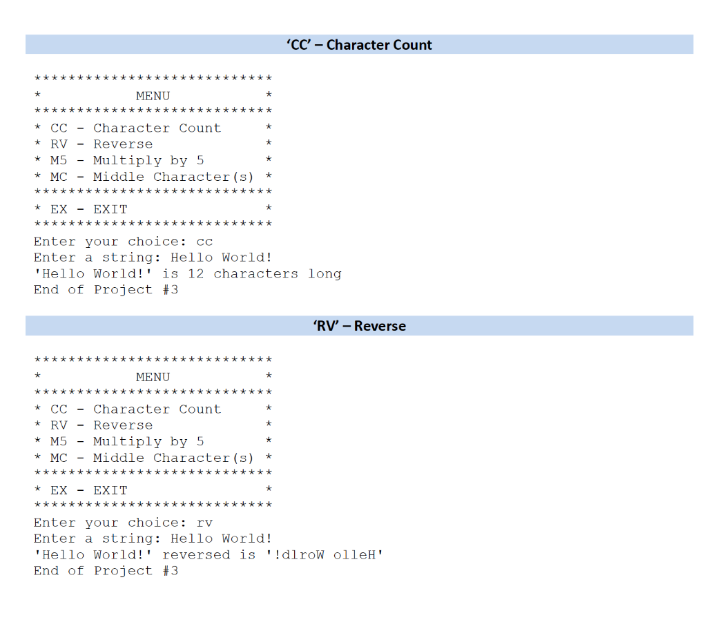 menu driven and use conditions to check user input in order to