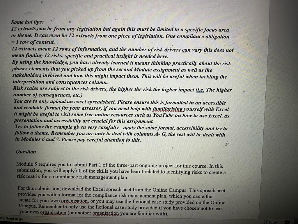  Instructions Write all your answers in the Excel Spreadsheet. Some hot