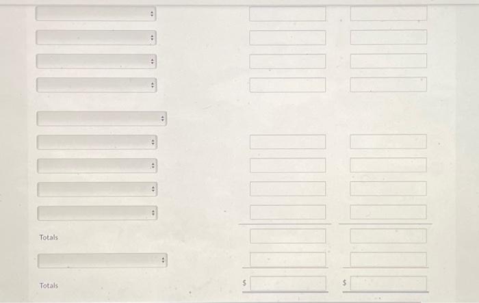column in Statement of Cash Flows Effects except for totals.) Mortgage payable