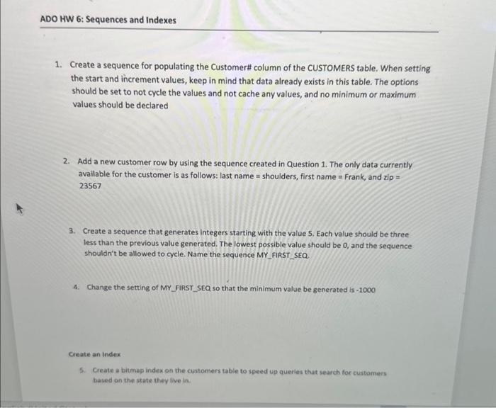 please help me with these SQL questions in oracle 12c 1. Create