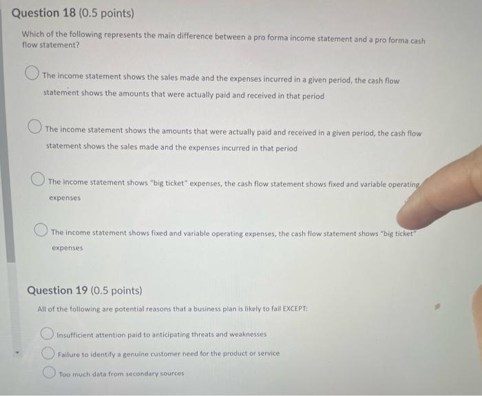 of the business plan Question 2 (0.5 points) Vandelay Industries is a