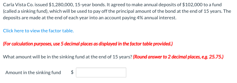 Please show step by step instructions on how to solve! Carla Vista