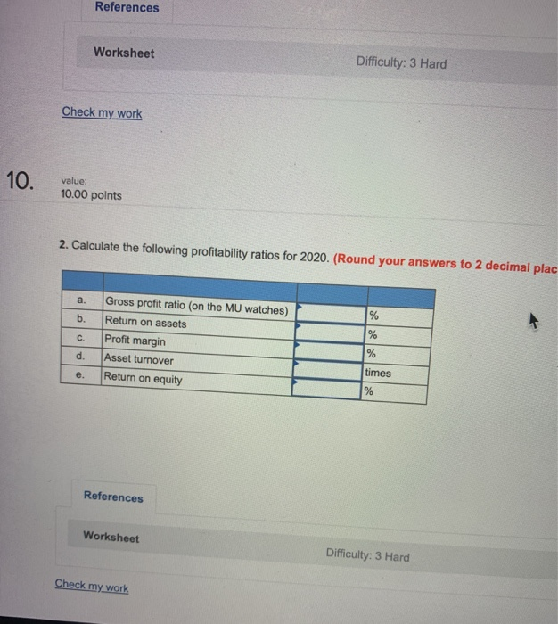 revenues Expenses Cost of goods sold (MU watches) Operating expenses Depreciation expense
