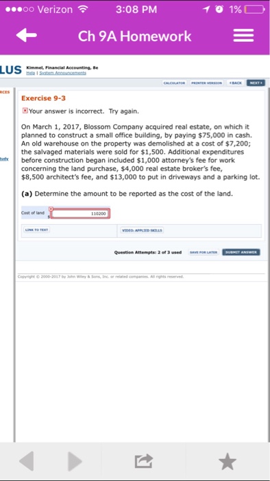  19% oo Verizon 3:08 PM Ch 9A Homework E LUS Kimmel,