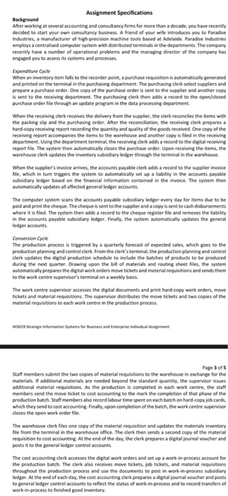  Assignment Specifications Background After working at several accounting and consultancy firm