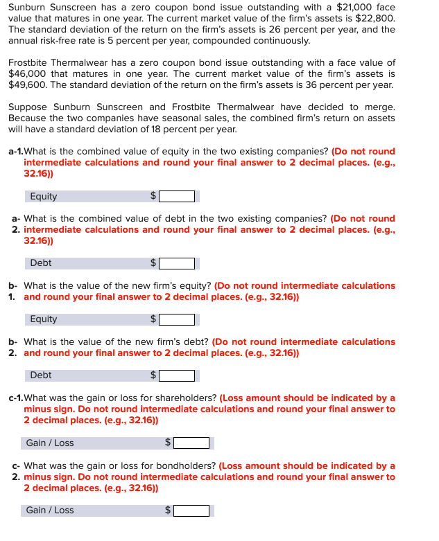 Sunburn Sunscreen has a zero coupon bond issue outstanding with a