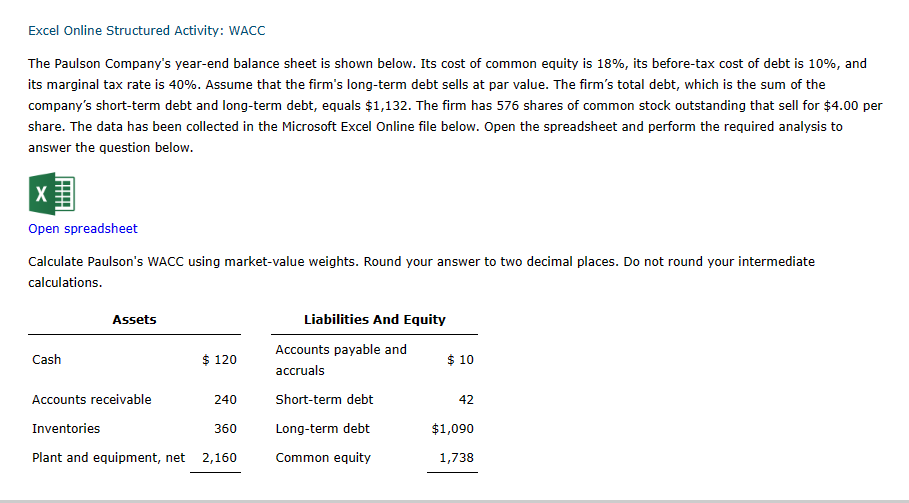  \begin{tabular}{|c|c|c|c|} \hline \multirow{2}{*}{\multicolumn{4}{|c|}{ WACC }} \\ \hline & & & \\