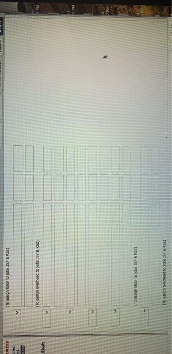 project. Using a job cost system to produce these parts, the following