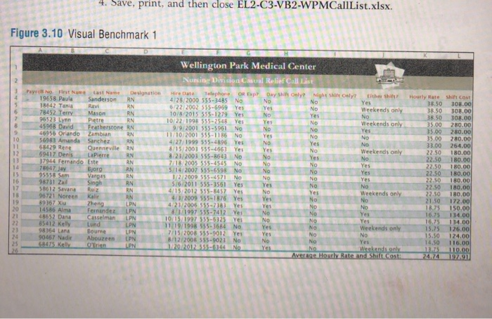 Demonstrate Your Proficiency v] USING TABLE AND DATA TOOLS IN A CALL