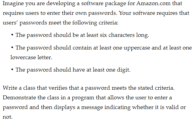  PLEASE WITRE IN JAVA PLEASE Imagine you are developing a software