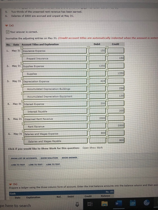 follows. CULLUMBER'S HOTEL Trial Balance May 31, 2020 Account Number Debit Credit