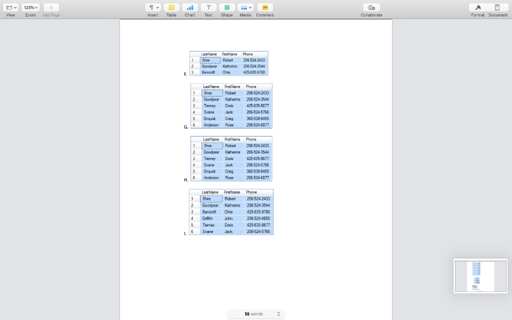 SQL statements to insert at least three rows of data into each