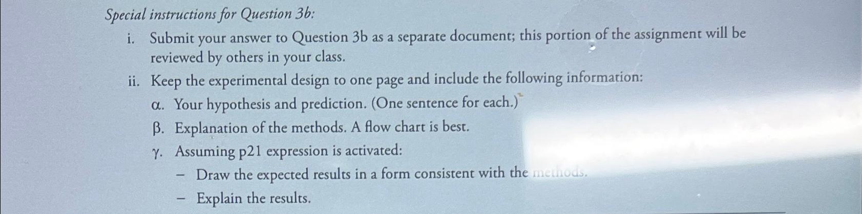  Special instructions for Question 3b:\ i. Submit your answer to Question