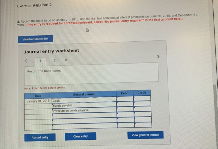 Exercise 9-88 Record bonds Issued at a discount (LO9-6) The following information