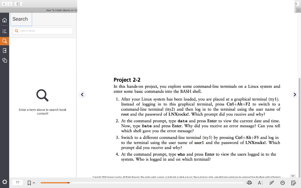 Please answer questions 1-4 once you have linux installed. How To Install