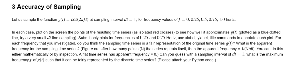 Can I have it in Python code 3 Accuracy of Sampling Let
