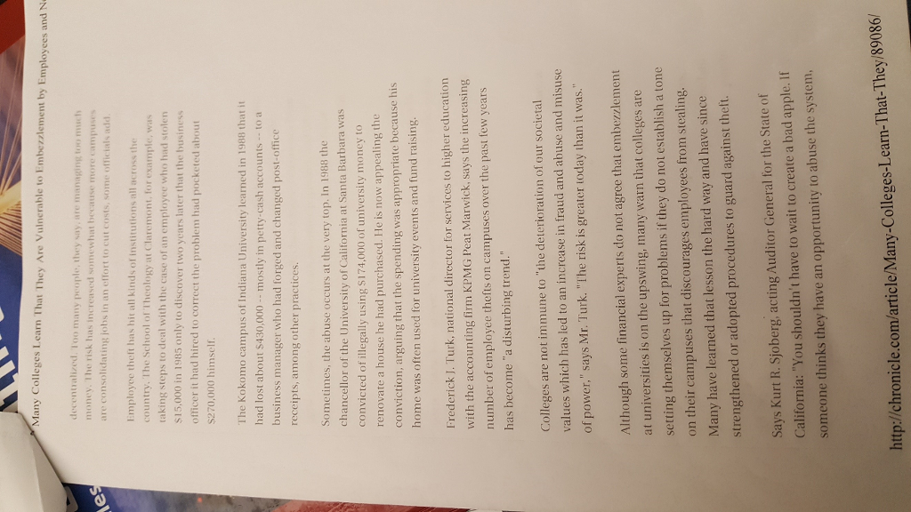 article apply to accounting control systems? 3.) What did you learn from
