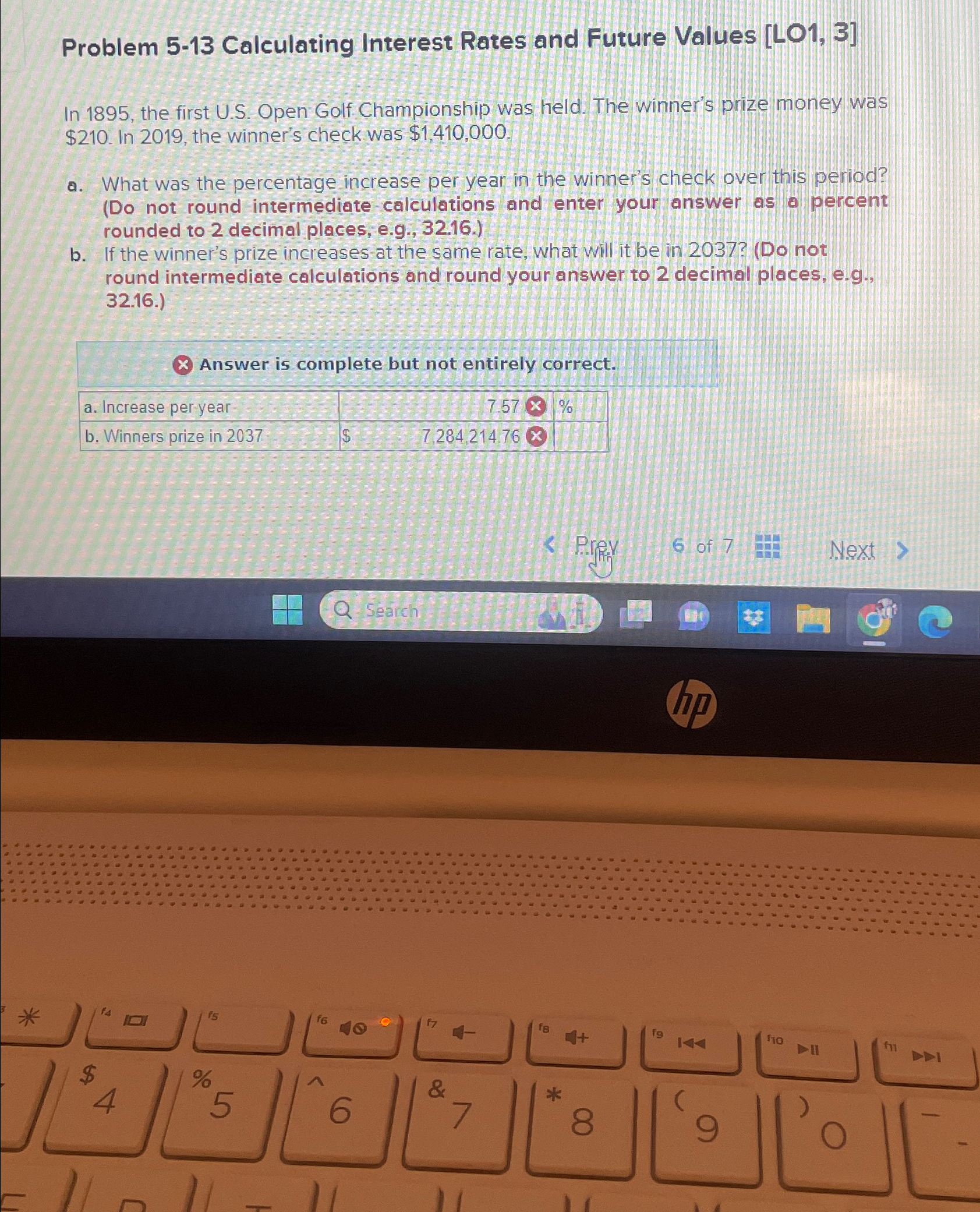  Problem 5-13 Calculating Interest Rates and Future Values [LO1,3] In 1895,