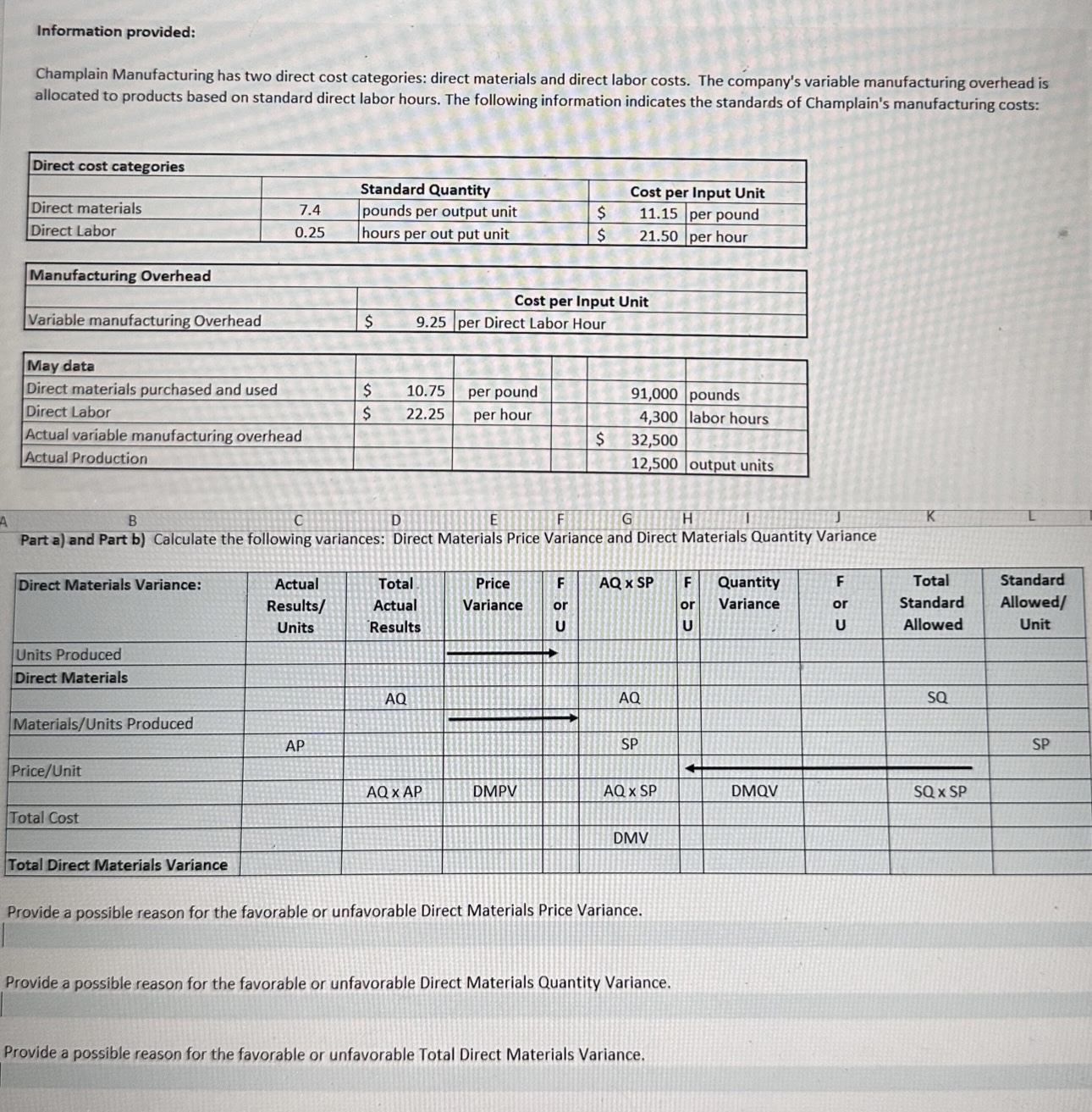  please put answers into table like the one shown below and