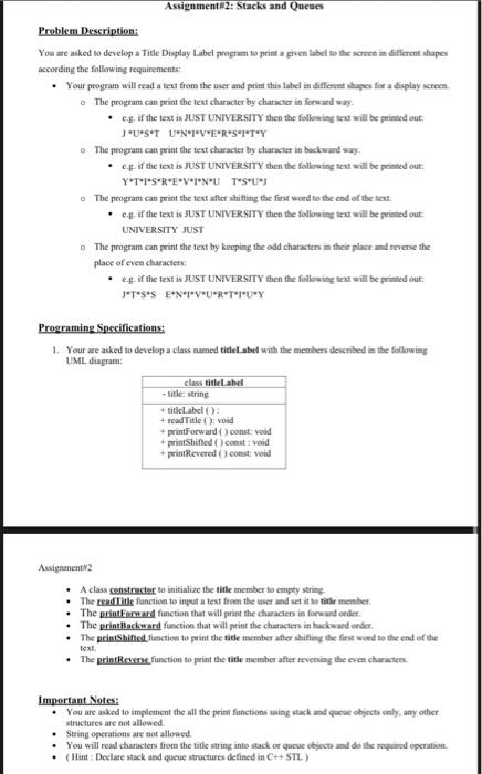 (Note: Give the final answer) F(A,B,C,D) = M(0,4,8,12). Assignment2: Stacks and Quenes