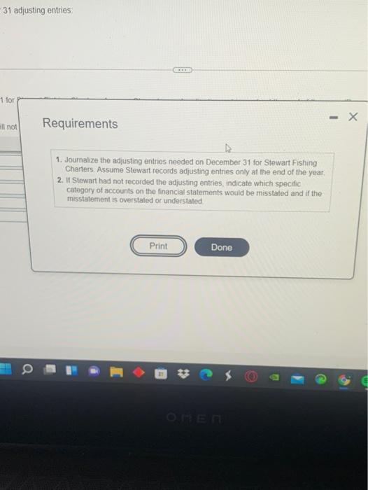 the following data for the December 31 adjusting entries: (Click the icon