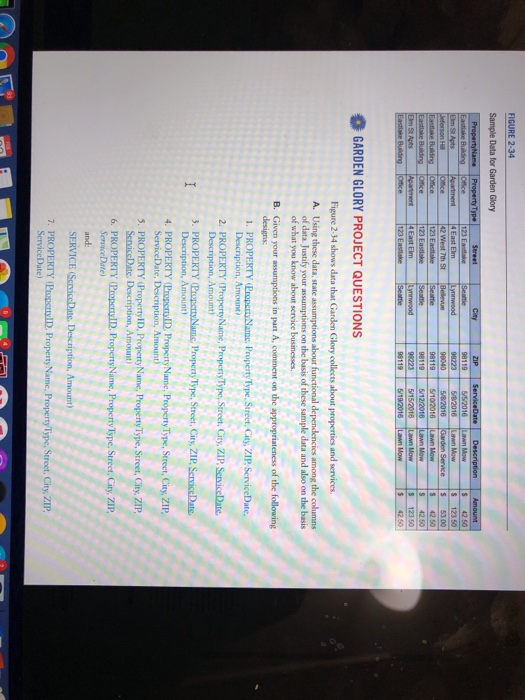  FIGURE 2-34 Sample Data for Garden Glory ZIP Property Name Eastlake