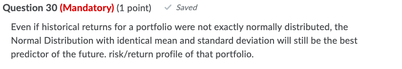 The probability of getting a return between -28% and 64% in any