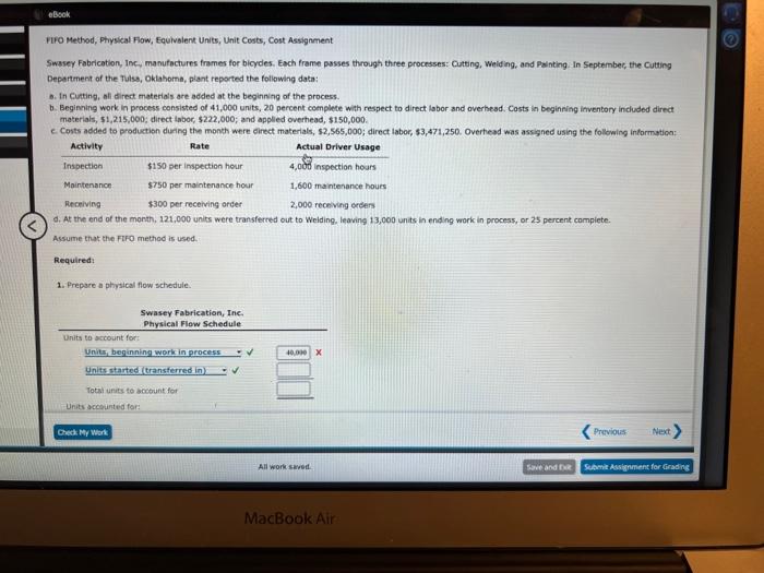  C eBook FIFO Method, Physical Flow, Equivalent Units, Unit Costs, Cost
