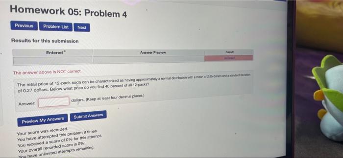  Homework 05: Problem 4 Previous Problem List Next Results for this