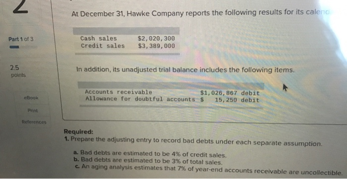 on the past-due account receivable from Midnight Co. At December 31, Hawke