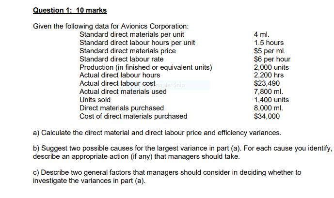 Please can you provide the answer this question Question 1: 10 marks