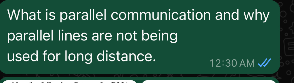  What is parallel communication and why parallel lines are not being