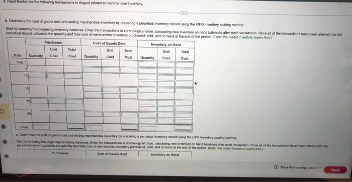 pertod. (Enter the oid 5. Read Booki has the following transactions in