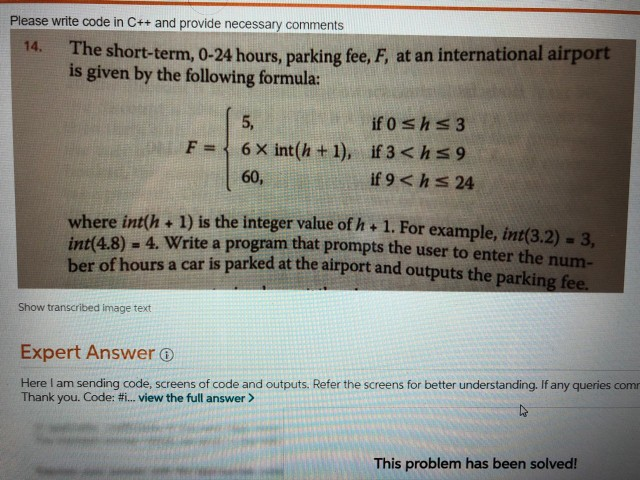  Please write code in C++ and provide necessary comments The short-term,