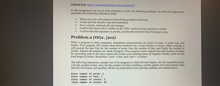  GitHub link: https://classroom.github.com/a/u Y25VX In this assignment you are to write