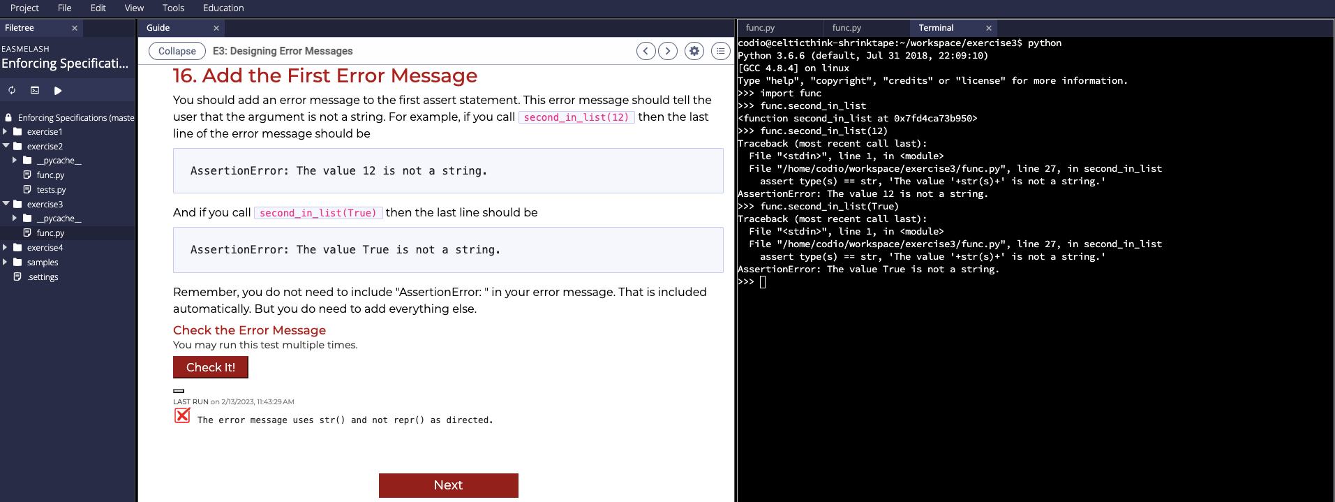 16. Add the First Error Message You should add an error message