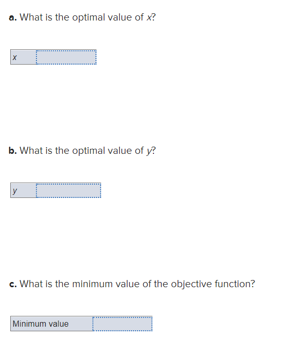 to 3 decimal places.) Minimize CE subject to 8x + 8y 7x