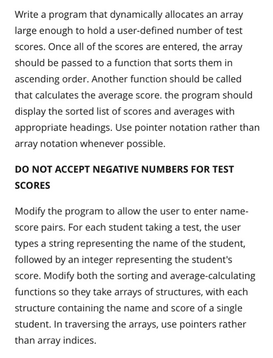  Write in C++ Write a program that dynamicall allocates an array