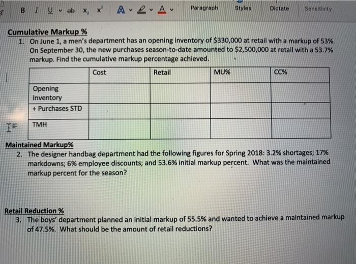  B TU web X, X AA Paragraph Styles Dictate Sensitivity Cumulative