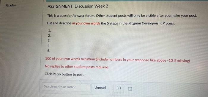 cma you answer them 5 steps in the program development process This